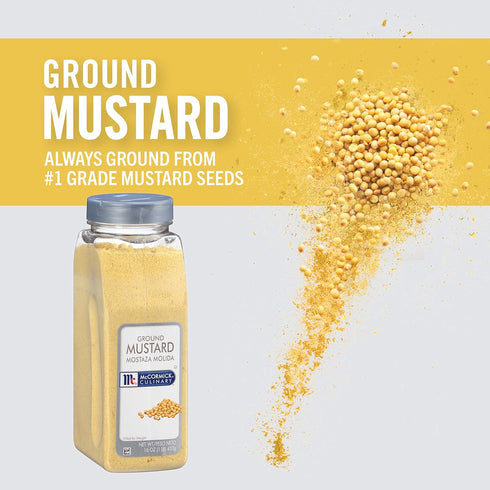 16 oz 16 McCormick Culinary Ground Mustard, - One Ounce Container of Ground Mustard Powder for a Sharp Tangy Taste