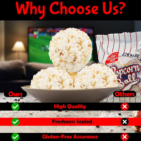 Pack 18 Packs Fun Express Popcorn Balls Individually Wrapped Holiday Snacks - Christmas Popcorn Bulk of | Sweet & Salty