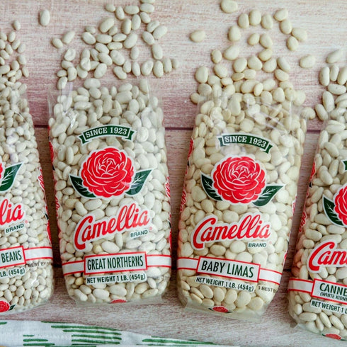 1 (Pack 6) Camellia Brand Dried Baby Lima Beans Premium Small White Butter Beans for Southern Cooking, Succotash