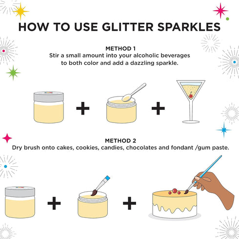 Blacksherbet Bright White Edible Glitter for Drinks, 5 Grams | KOSHER Certified for Cakes, Cupcakes, Chocolate