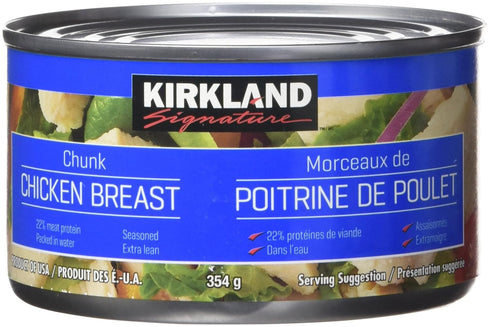 KIRKLAND Signature chicken breast, packed in water, premium chunk, 6 12.5-ounce cans