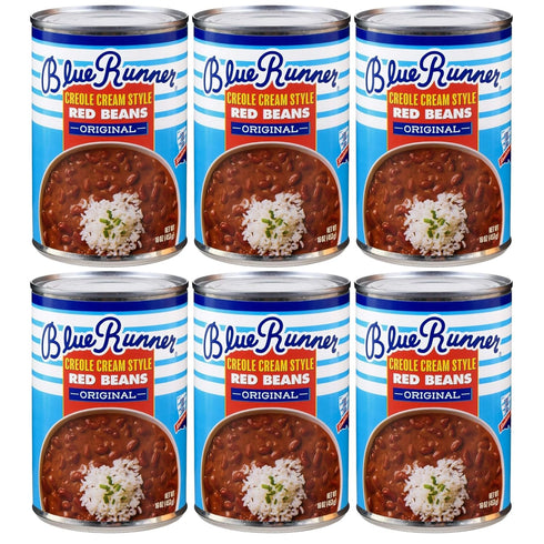 (6-pack 16-ounce Blue Runner Creole Cream Style Red Beans of cans)