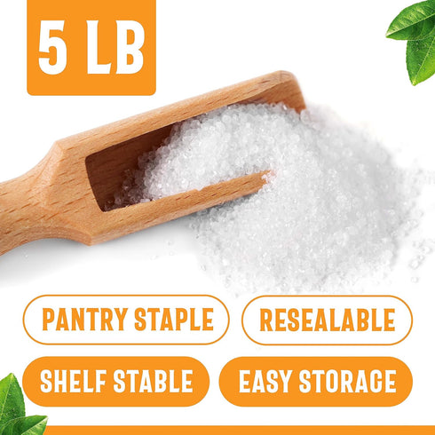 ONE IN A MILL 5LB Citric Acid | Food Grade OU Kosher Flavor Enhancer for Cooking, Baking & Canning Preservative | Use