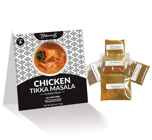 Chicken Tikka Masala Spices Kit by Flavor Temptations | Home Cook Authentic Indian food with Beginner Seasoning Set | Gluten Free, Salt Free, All Natural, Organic spices (1 Spice Kit)