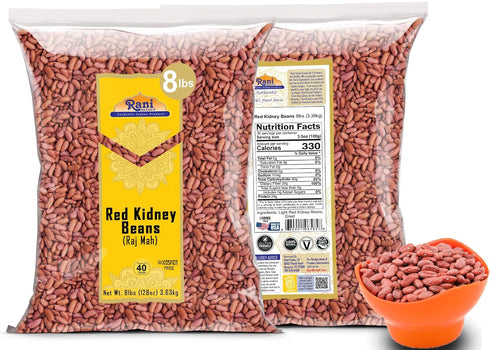 128oz (8lbs) 3.63kg Rani Red Kidney Beans, Light Bulk ~ All Natural | Vegan | Gluten Friendly | NON-GMO | Kosher | Raj