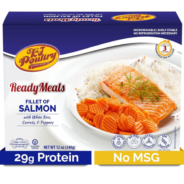 KJ Poultry Kosher Ready Meals - Salmon Fillet Fish, Parve MRE Meal