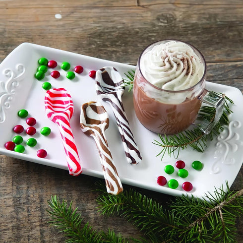 12 Pack Fun Express Hot Chocolate Spoons Edible Candy Spoons for Hot Cocoa - Christmas Hot Cocoa Bar Supplies |