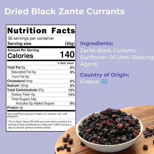 4 lb Packed Amrita Zante Currant | No Added Sugar, Naturally Sweet, Gluten Free Dried Fruit | Fresh in Resealable Bags