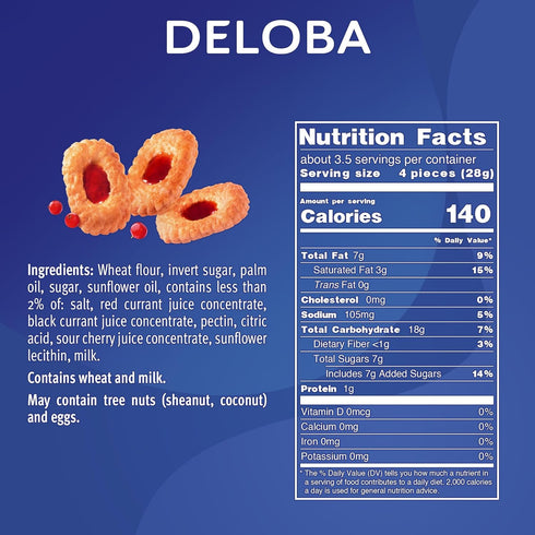 (12 3.5 oz Bahlsen Deloba Red Currant Cookies boxes) - Sweet & delicate, buttery puff pastry biscuits with light crispy