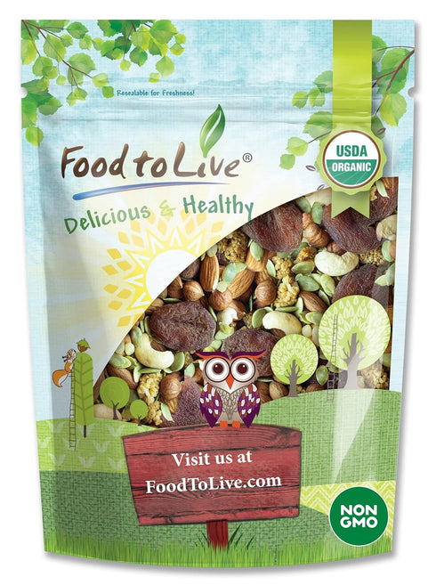 Food to Live Organic 6-Forces Trail Mix, 1 Pound Raw, Non-GMO, Mulberries,