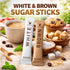 Pack 400 (200 200 Packets Office Roast Sugar Sticks Variety Total White Sugar Sticks + Brown Sugar Sticks) Individually