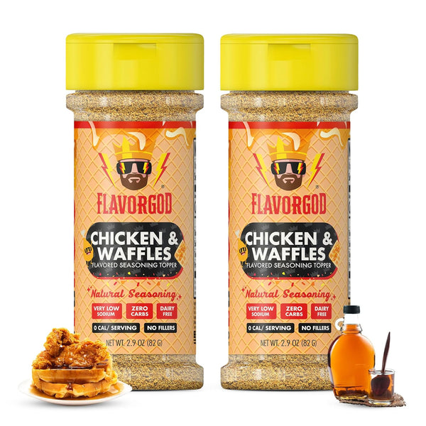 Chicken & Waffles Seasoning Topper Mix, 2 Bottles by Flavor God -