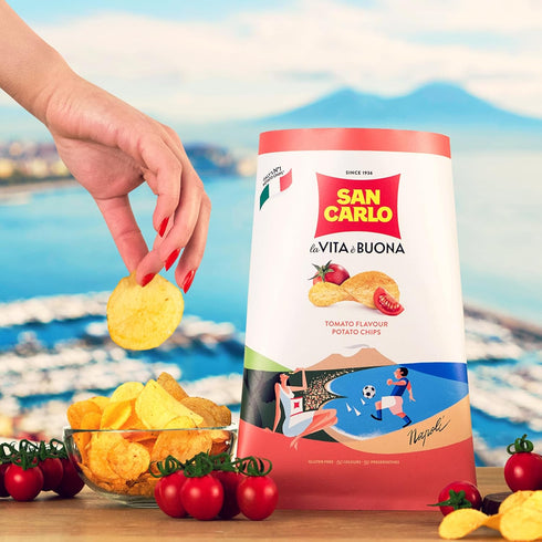 Pack 5X n1 150gr San Carlo Multi Tomato Italian Potato Chips - - for Snacking Bliss