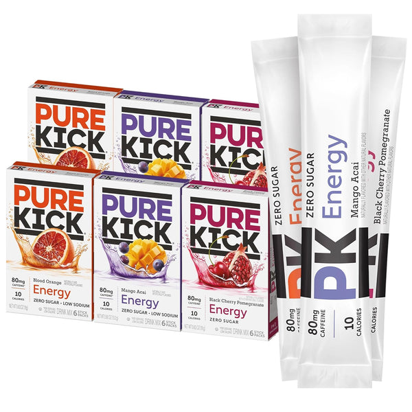 Pure Kick Energy Singles To Go Drink Mix, Variety Pack, 2 Boxes