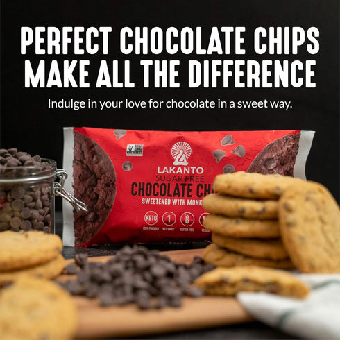 (8 oz Pack 3) Lakanto Sugar Free Chocolate Chips - Monk Fruit Sweetener and Erythritol, Perfect for Baking, Pancakes