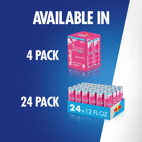 Summer 114mg 12 Oz, 8 Pack Red Bull Sugar-Free White Peach Edition Energy Drink, with Caffeine plus Taurine & B