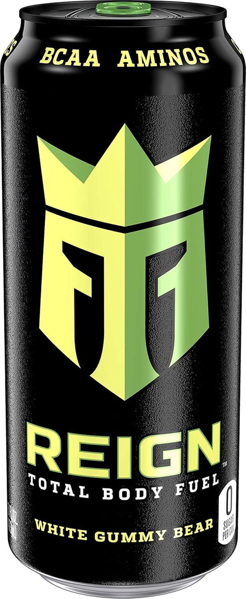 Gummy 16 Oz (Pack 12) Reign Total Body Fuel, White Bear, Fitness & Performance Drink, Fl