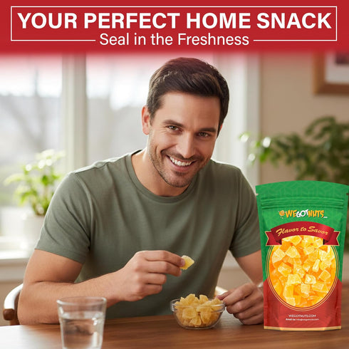 Packed (5lb) We Got Nuts Dried Pineapple Chunks | Freshly Pineapple In A Perfectly Sealed Bag | Healthy Snack Full