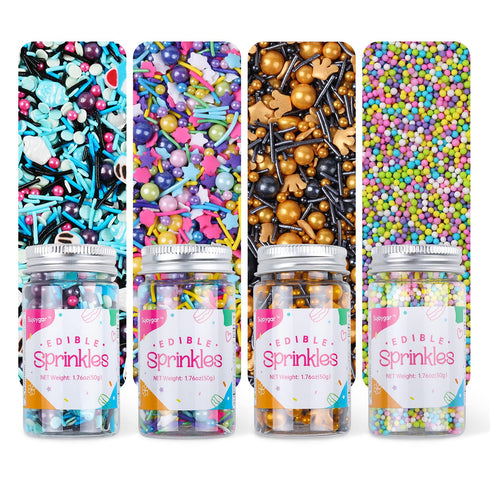 Sujoygar Sprinkles for Cookie Decorating, Food Grade, 50g/bottle, Edible Cake Decoration, Cupcake Toppers
