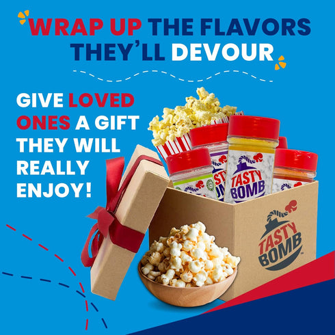 Pack 6 2.8-3 Oz. Flavorful Popcorn Seasoning Variety Seasonings in White Cheddar Cheese, Ranch, Garlic Parmesan & More