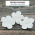 12 Count Global Sugar Art Fruit Blossom Sugar Cake Flowers, White with Wires, by Chef Alan Tetreault