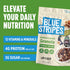 4g 7 oz Blue Stripes Whole Cacao Granola - Gluten Free Dark Chocolate Granola for Cereal, Oatmeal, Yogurt, Protein Per