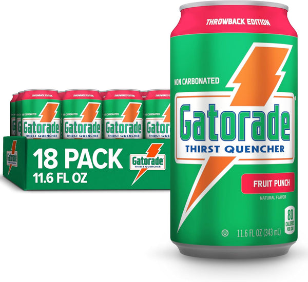 Gatorade Thirst Quencher, Fruit Punch, 12 Fl Oz Cans (Pack of 18)