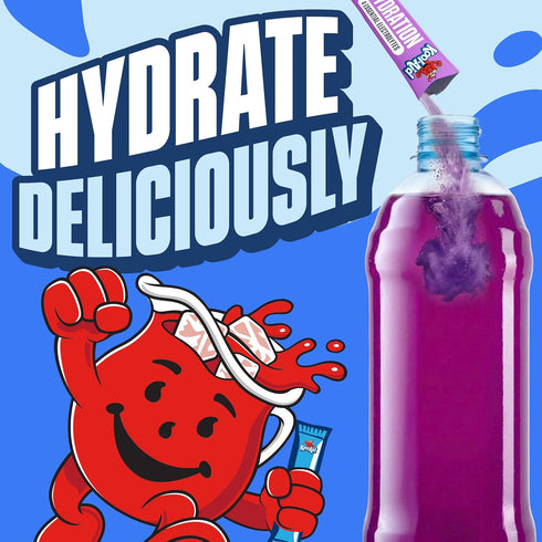 6 On-the-Go-Packets, 1.32 oz Kool-Aid Hydration Electrolyte Powder Drink Mix, for Easy and Flavorful Hydration, Grape