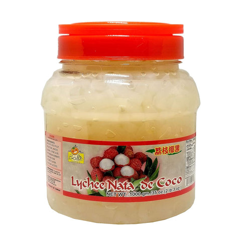 Tasty Kitchen 35 1 (2-Piece Set) Bolle Lychee Nata De Coco Coconut Jelly Topping Boba Bubble Tea Ingredient Ounce