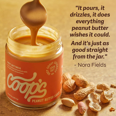 10 Coop's Peanut Butter Sauce, All Natural Peanut Sauce Gift Non GMO Gluten Free Vegan Ice Cream Toppings Sundae
