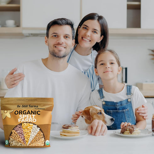 5.8 lb Be Still Farms Spelt Farro Grain Organic - Whole Wheat Berries Bulk - Ancient Grains Ideal for Flour, Bread