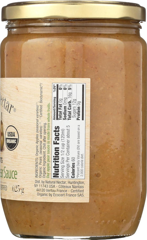 Natural Nectar Apple Pear Biodynamic Sauce, 22 Oz