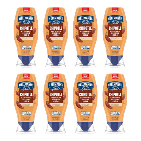 Hellmann's Mayonnaise Dressing 8 Count Mild Chipotle for Tacos, Grilled Chicken Sandwiches