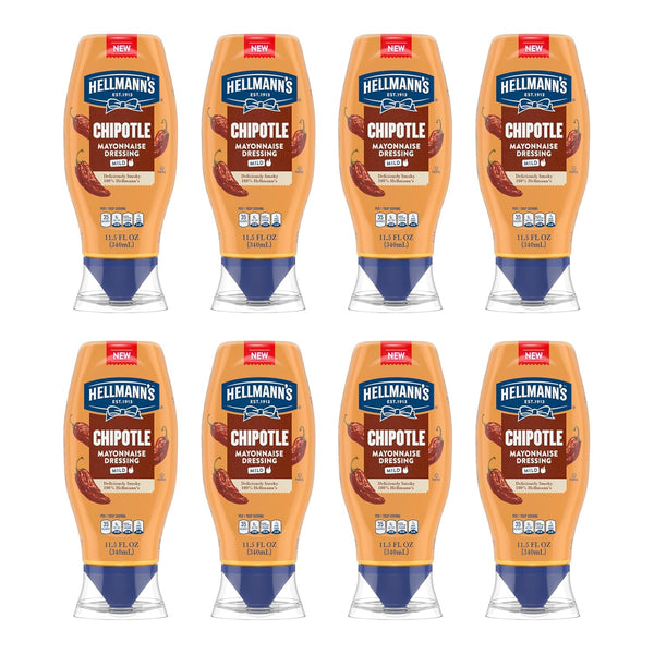 Hellmann's Mayonnaise Dressing 8 Count Mild Chipotle for Tacos, Grilled Chicken Sandwiches