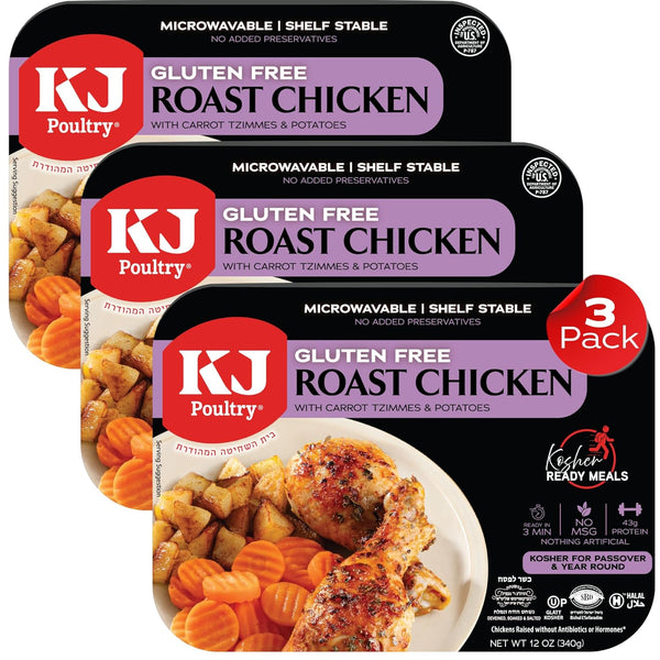KJ Poultry Kosher for Passover Gluten Free Meals, Roast Chicken with Potato
