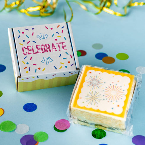 1 Celebration Gourmet Sweet Treat Gift Box with Delicious Jumbo Chocolate Caramel Crispy Treat Ready-to-Gift Birthday