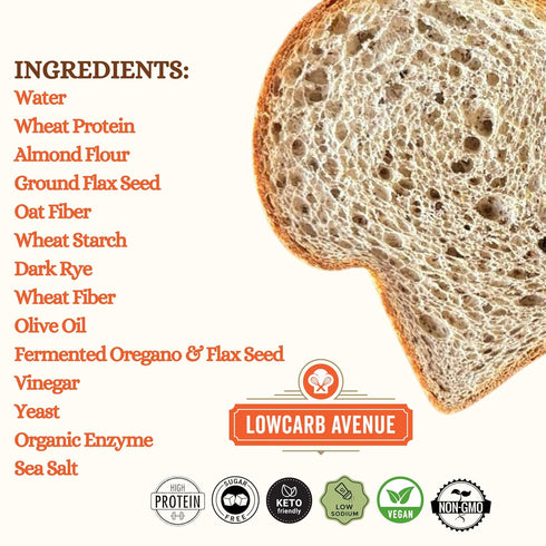 Wilbur 1g 7g (2 Pack (16 oz), Dr. B's Five Flour Multigrain Bread | Net Carbs & Protein | Low Calorie, Vegan, Sugar