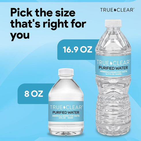 16.9 oz 24Pack, True Clear Purified Drinking Water, fl Bottles, BPAFree, Recyclable, Perfect for Lunches