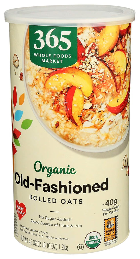 365 42 (Pack 2) by Whole Foods Market, Organic Old-Fashioned Rolled Oats, Ounce
