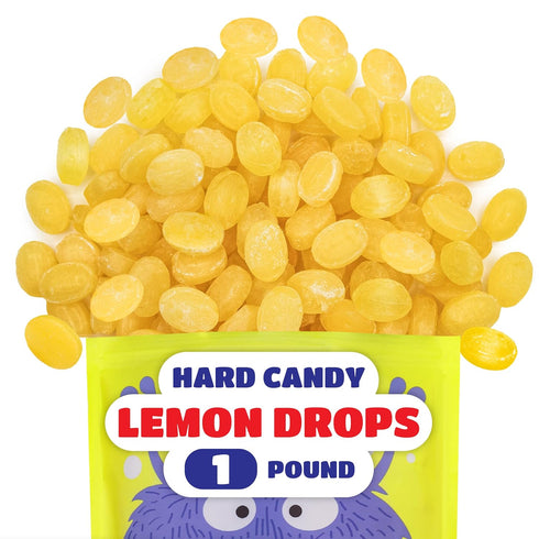 1 Pack Lemon Drops Hard Candy - Pound - Sanded Lemon Candy with Sweet and Tart Citrus Flavor - Old Fashioned Yellow