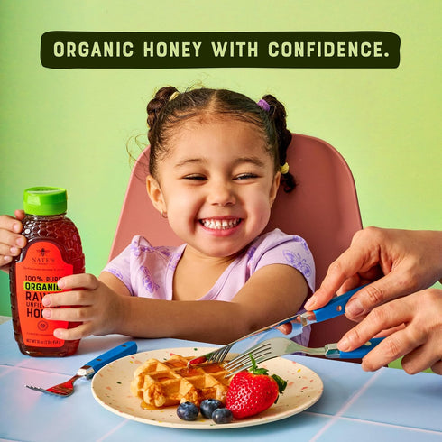 100% 32oz. Nate's Organic Pure, Raw & Unfiltered Honey - USDA Certified Organic - Squeeze Bottle
