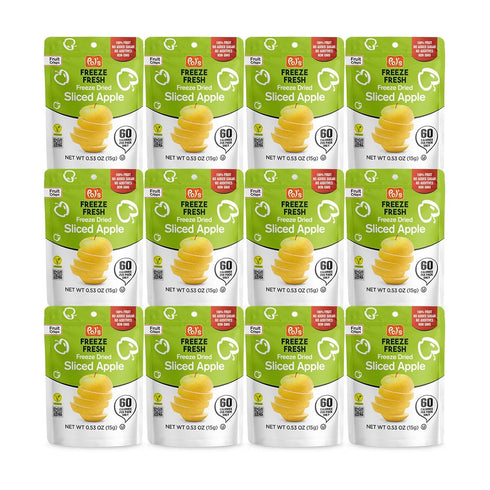 Pols Freeze Fresh - 12 Pack Freeze-Dried Sliced Apples (0.53 Oz Each),