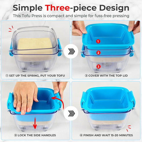 20 oz 10-20 Large Tofu Press, Easily Remove Water from Tofu in Mins, Vegan Tofu Presser for Firm or Extra Firm Tofu