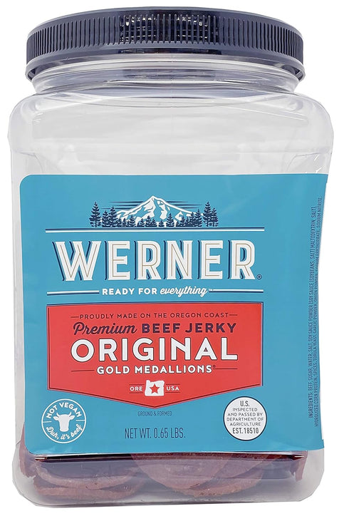 Werner Jerky Medallions Circle Jerky Slices in Original Bulk Beef Jerky 11.8