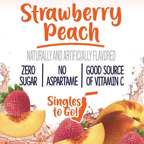 0.48 OZ (Pack 4) Welch's Strawberry Peach Singles To Go Drink Mix