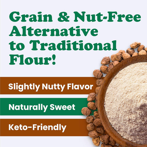 3.5 Food to Live Organic Tigernut Flour, Pounds Nut-Free, High Fiber, Low Carb, Ideal for Baking and Smoothies, Keto
