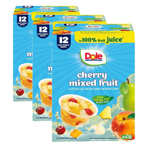 Dole Cherry Mixed-Fruit-Bowls Snack in 100% Fruit Juice - 4 oz Cups