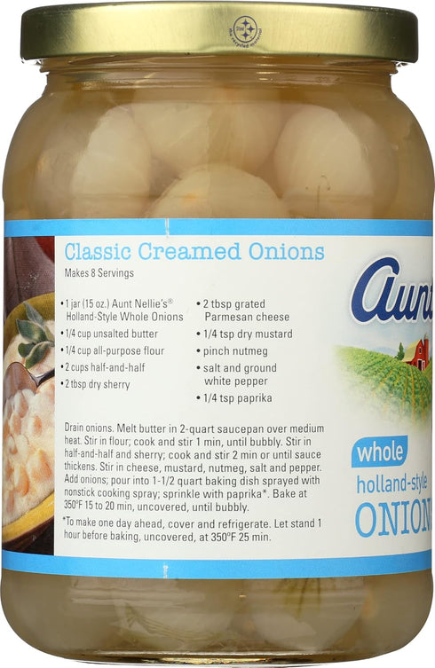 14 oz. (Pack 1) Aunt Nellies Whole Holland-Style Onions | Mildly Sweet-Tart and Delicious | Imported Bite-Sized, Plump