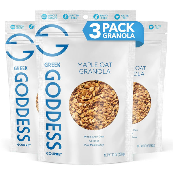Greek Goddess Gourmet Maple Oat Granola with Pure Maple Syrup, Coconut, Extra