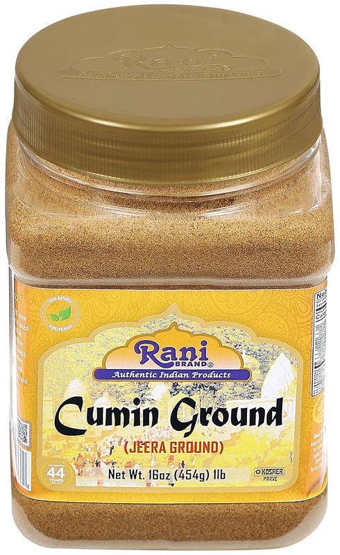 Rani Cumin (Jeera) Powder Spice, 16oz (1lb) 454g PET Jar, All Natural, Vegan, Gluten Friendly, NON-GMO, Kosher, Indian